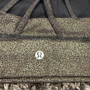 Lululemon Black and Gold Speckled Sports Bra